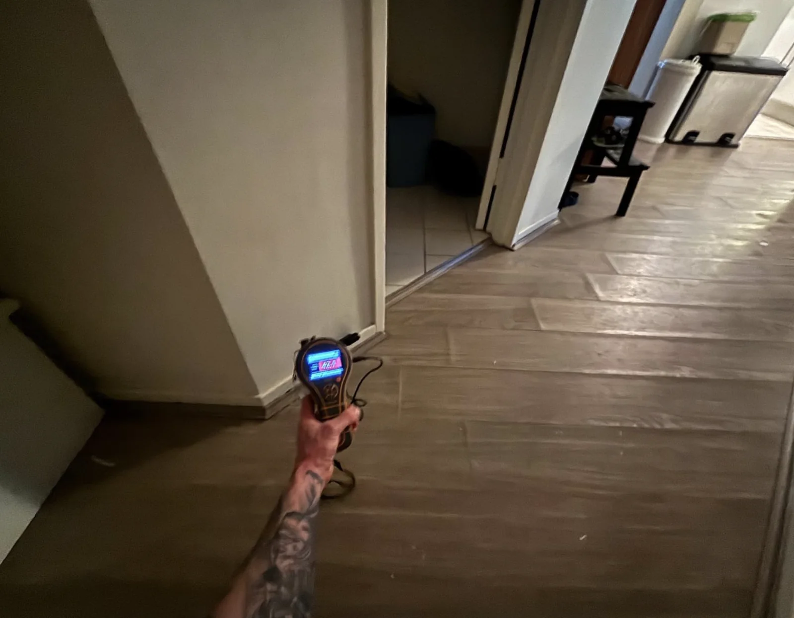 Moisture testing across timber flooring